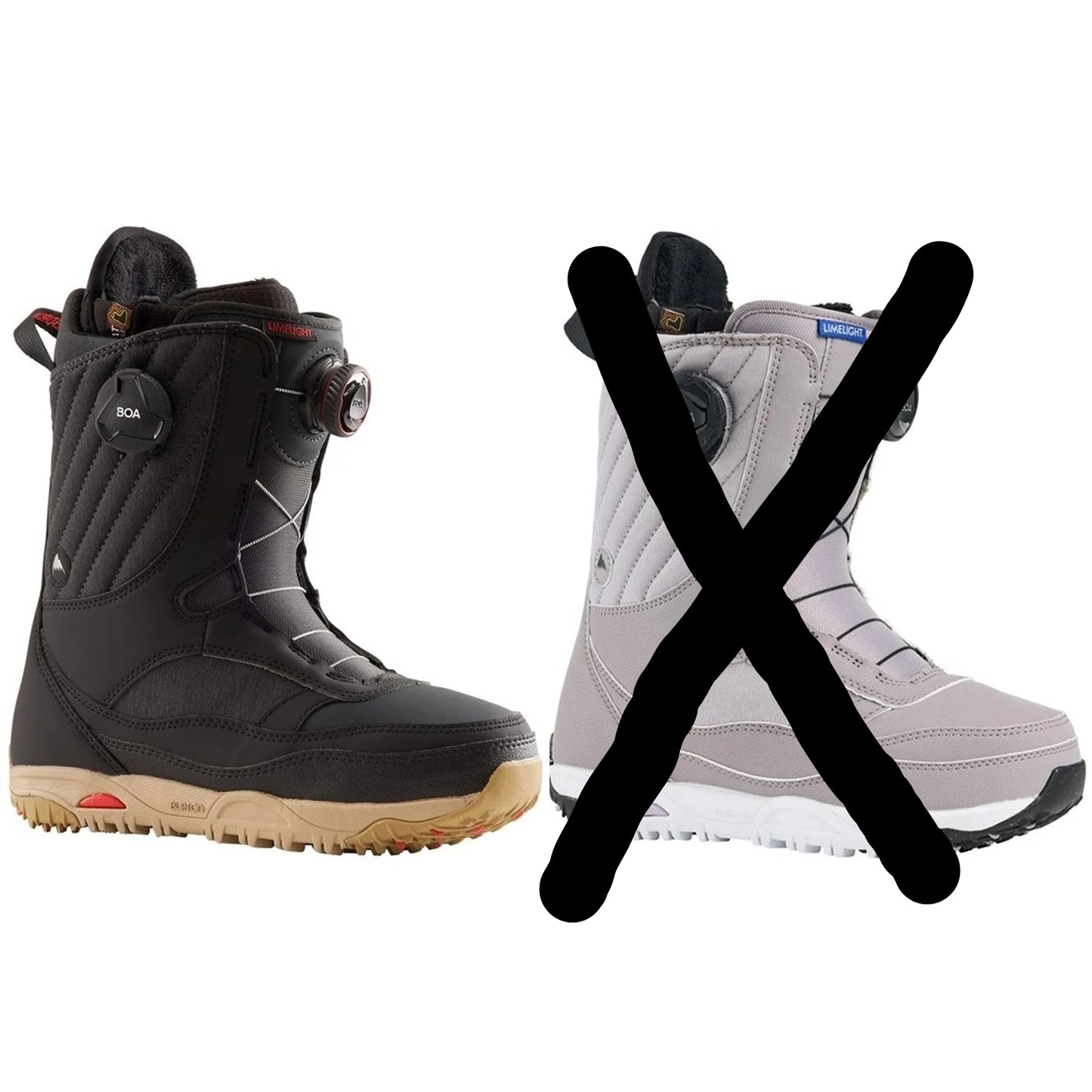 可試各只有一對 Burton Limelight Women BOA Snowboard Boots medium-stiff