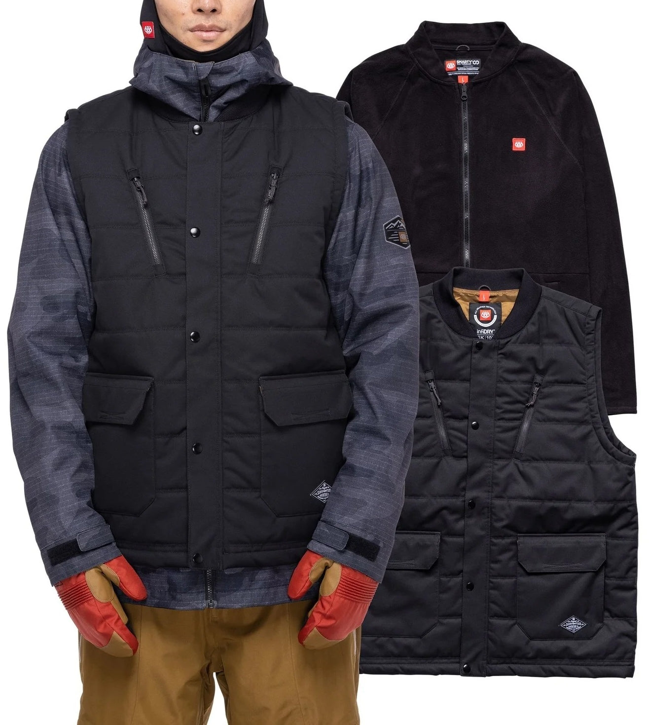 全新 686 Smarty 5-in-1 Jacket 7種穿法 Black 15K 防水/透氣 snowboard ski 滑雪