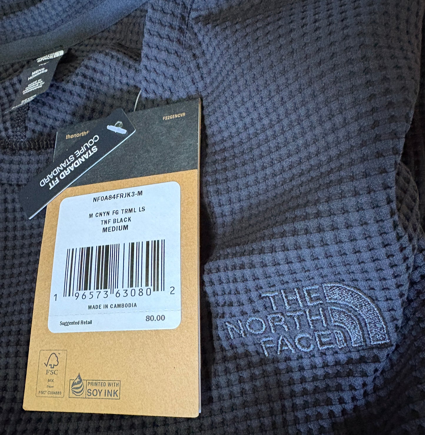 原價USD80 North Face Canyon Fog Thermal Baselayer 保暖 排汗 快乾