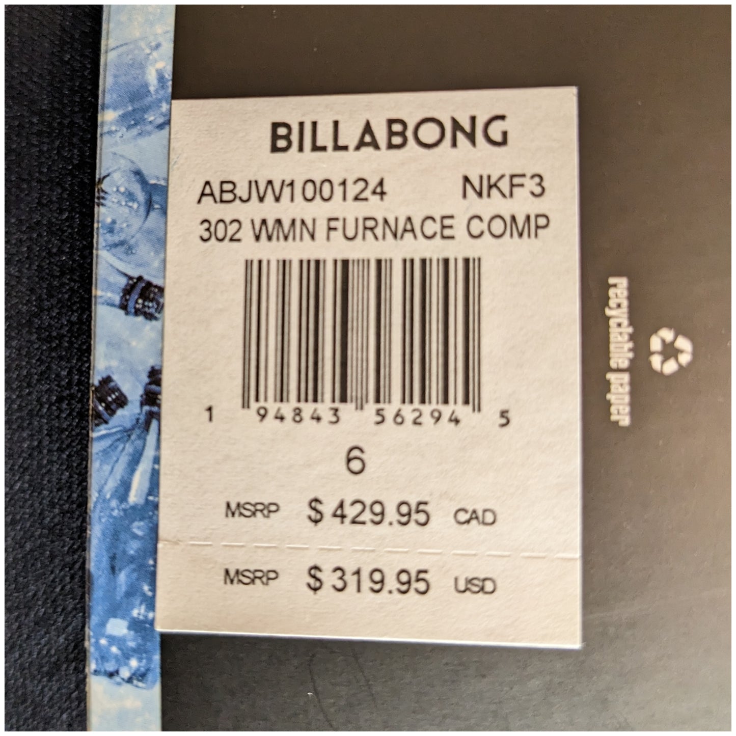 全新Billabong 3/2mm Furnace Comp Chest Zip Women Wetsuit Size:M,L 滑浪 surfing