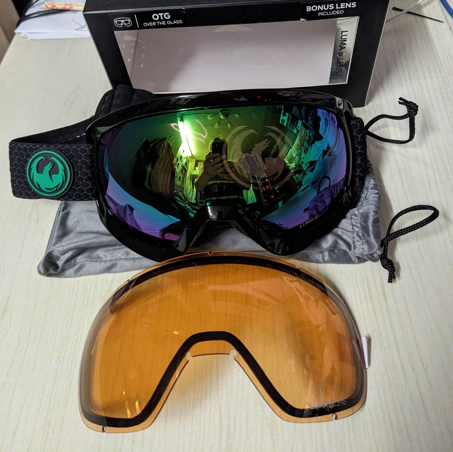 全新 Dragon D3 goggles 多一塊夜鏡 OTG 帶眼鏡可用 大Size snowboard ski