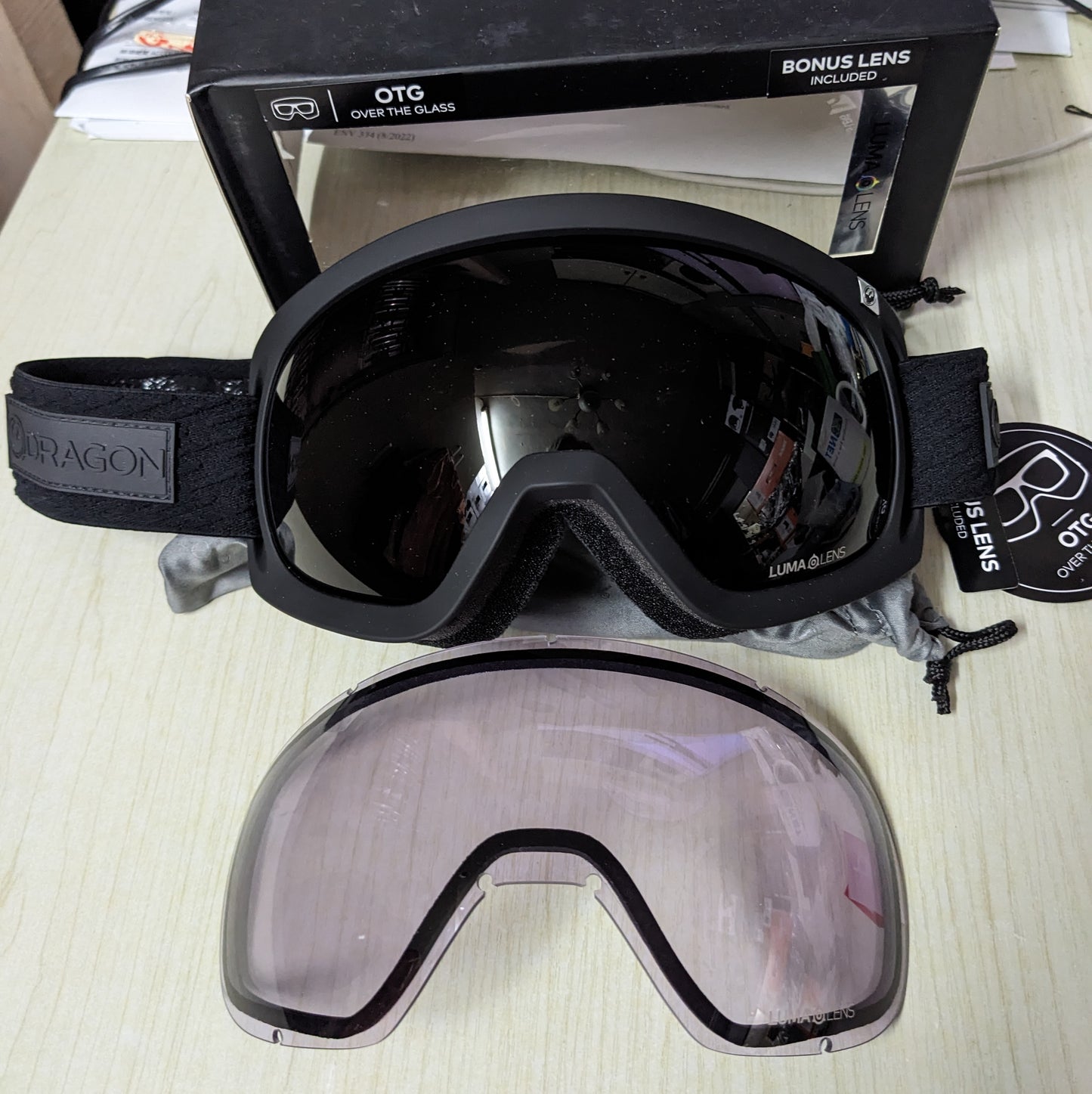 全新 Dragon D3 goggles 多一塊夜鏡 OTG 帶眼鏡可用 大Size snowboard ski