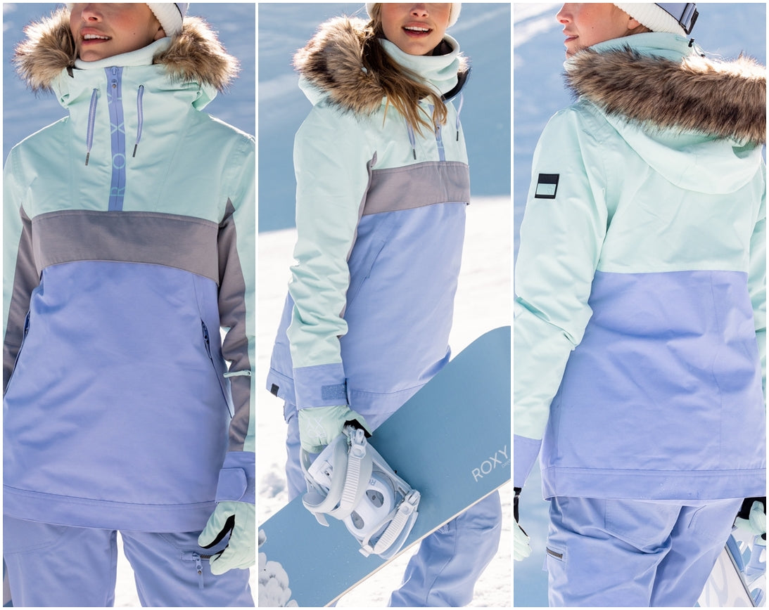 全新 Roxy shelter anorak Jacket 帽毛可拆 防水/透氣 snowboard ski 滑雪